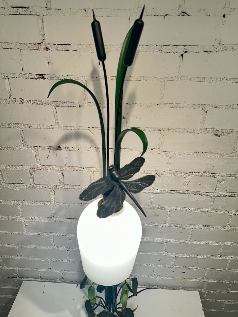 DRAGON FLY FIELD STUDY LAMP WITH FROSTED BEL SHADE