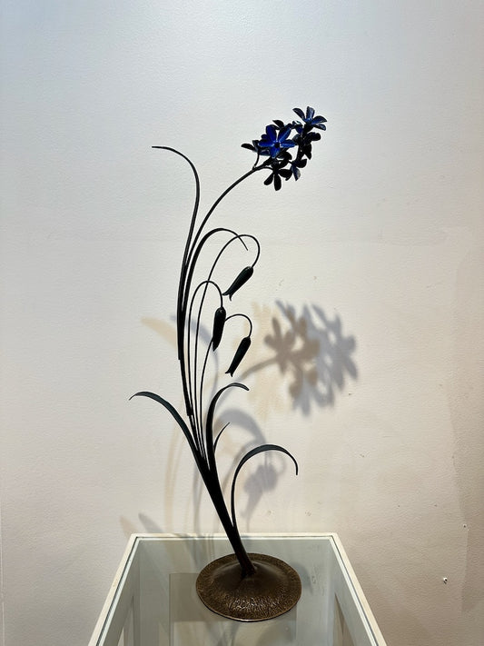 5 PETAL WILDFLOWER HAND FORGED METAL SCULPTURE