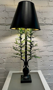 Cedar Leaf Lamp Table Lamp with Black Shade