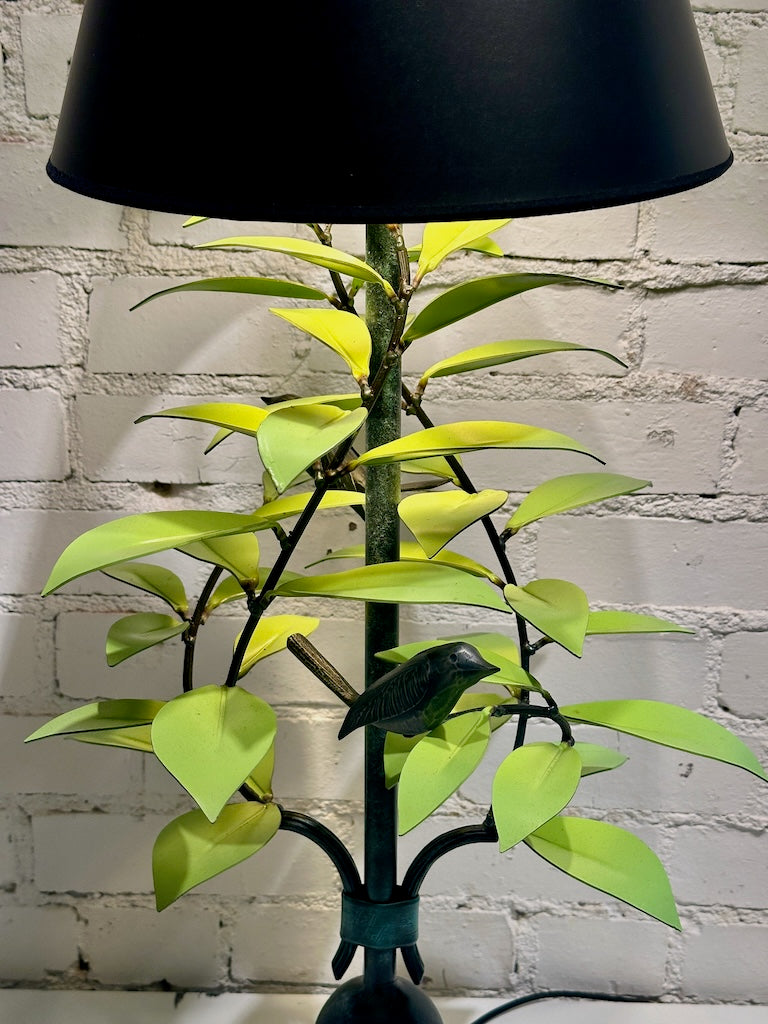 GREEN/YELLOW LAUREL AND WREN HAND FORGED METAL LAMP