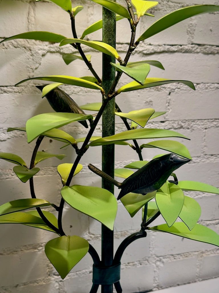 GREEN/YELLOW LAUREL AND WREN HAND FORGED METAL LAMP