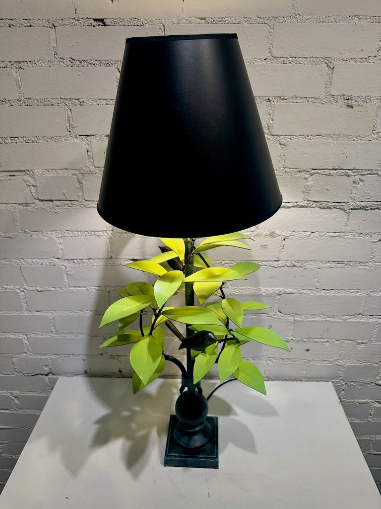 GREEN/YELLOW LAUREL AND WREN HAND FORGED METAL LAMP