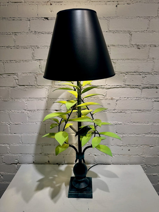 GREEN/YELLOW LAUREL AND WREN HAND FORGED METAL LAMP