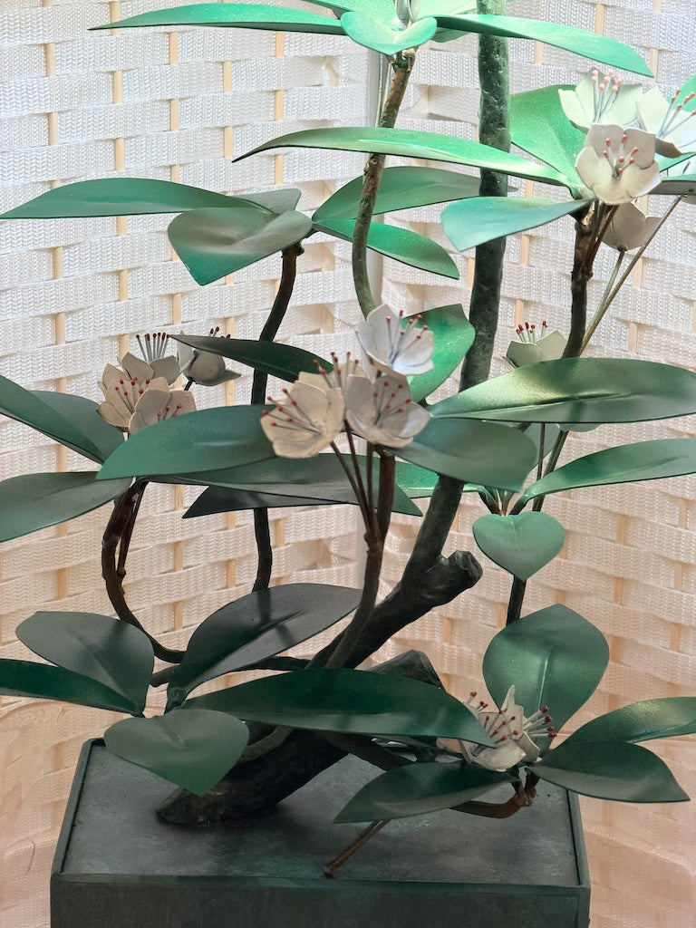 MOUNTAIN LAUREL WITH FLOWERS HAND FORGED METAL LAMP