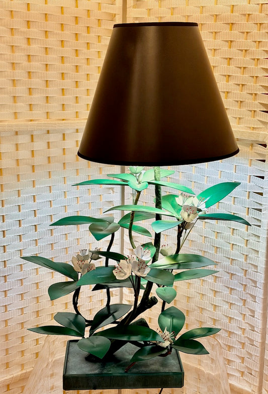 MOUNTAIN LAUREL WITH FLOWERS HAND FORGED METAL LAMP