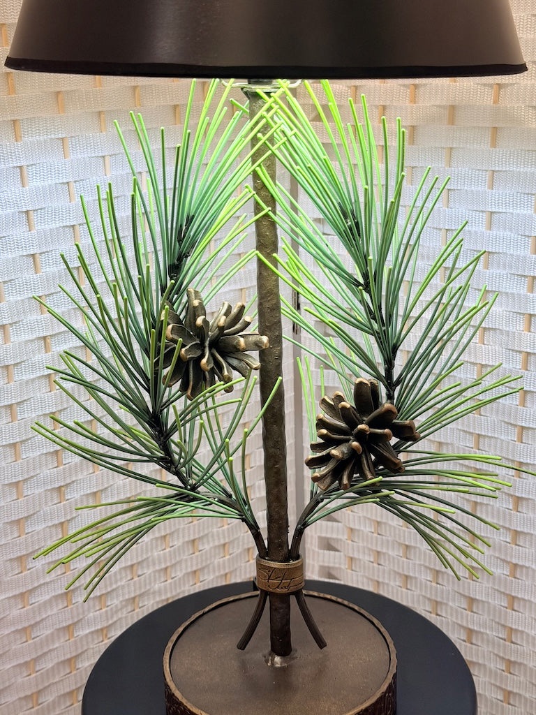 PINE CONE LAMP HAND FORGED METAL LAMP