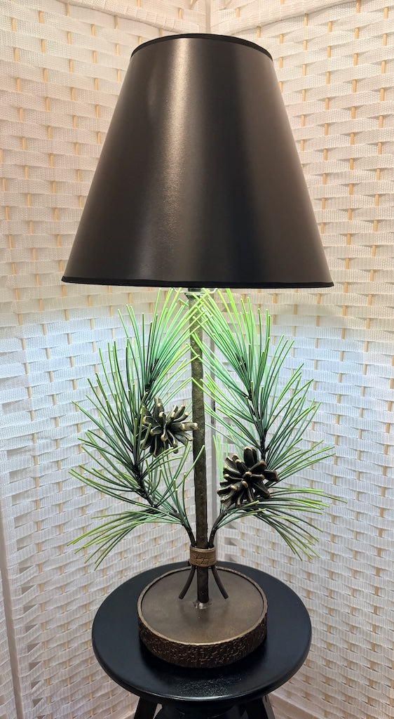 PINE CONE LAMP HAND FORGED METAL LAMP