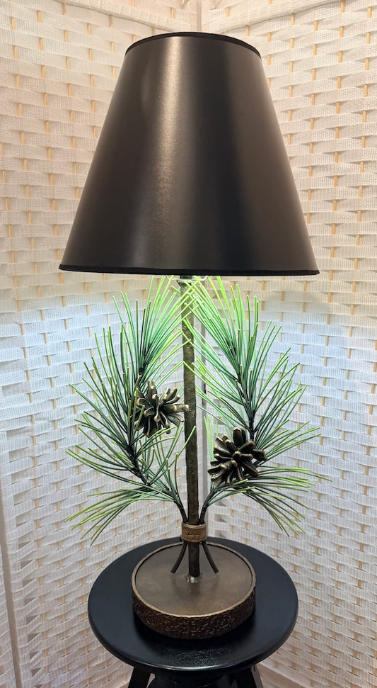 PINE CONE LAMP HAND FORGED METAL LAMP