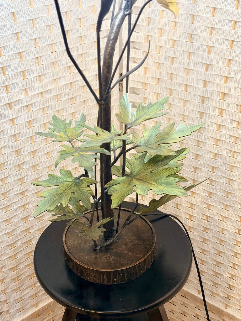 SMALL YELLOW PETAL WILDFLOWER FIELD STUDY HAND FORGED METAL LAMP