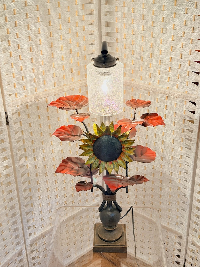 SUNFLOWER HAND FORGED METAL LAMP