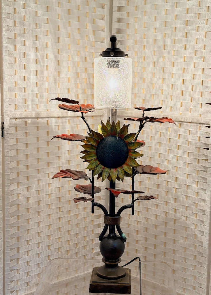 SUNFLOWER HAND FORGED METAL LAMP