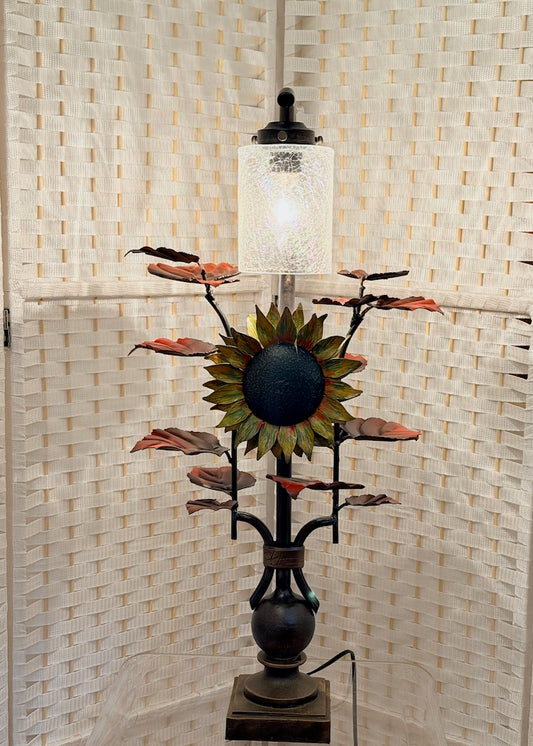 SUNFLOWER HAND FORGED METAL LAMP