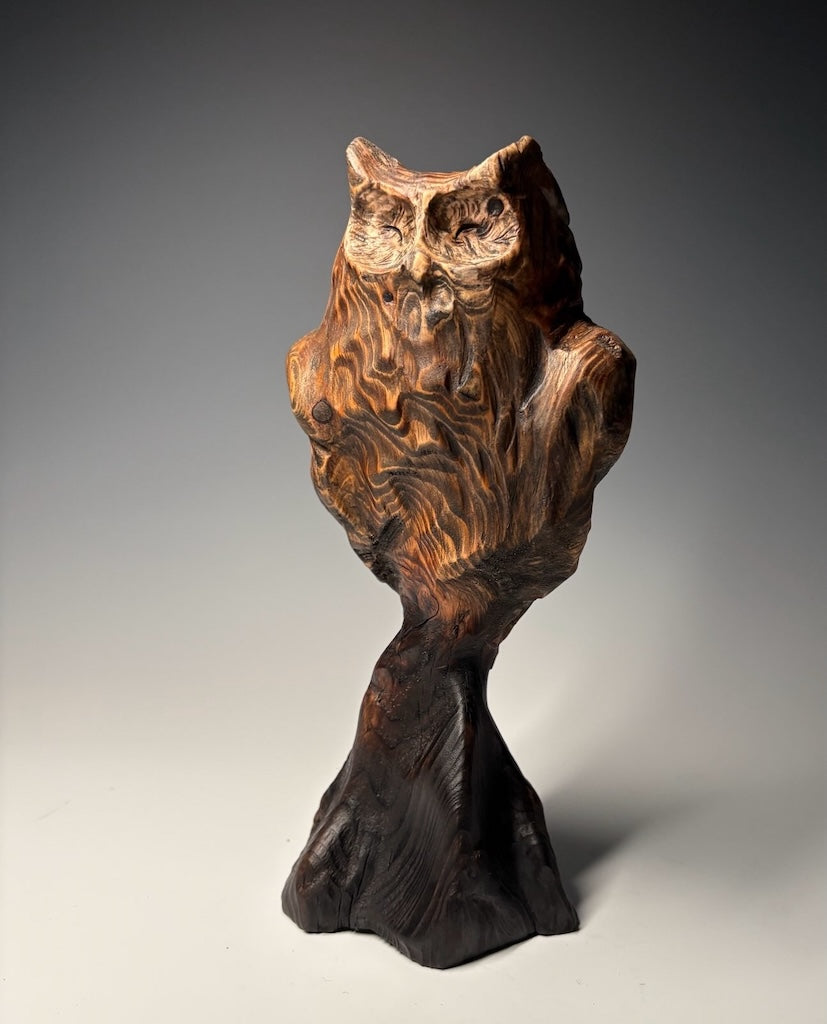 "FIRST CRUSH-XI" HAND CARVED HEMLOCK SCULPTURE