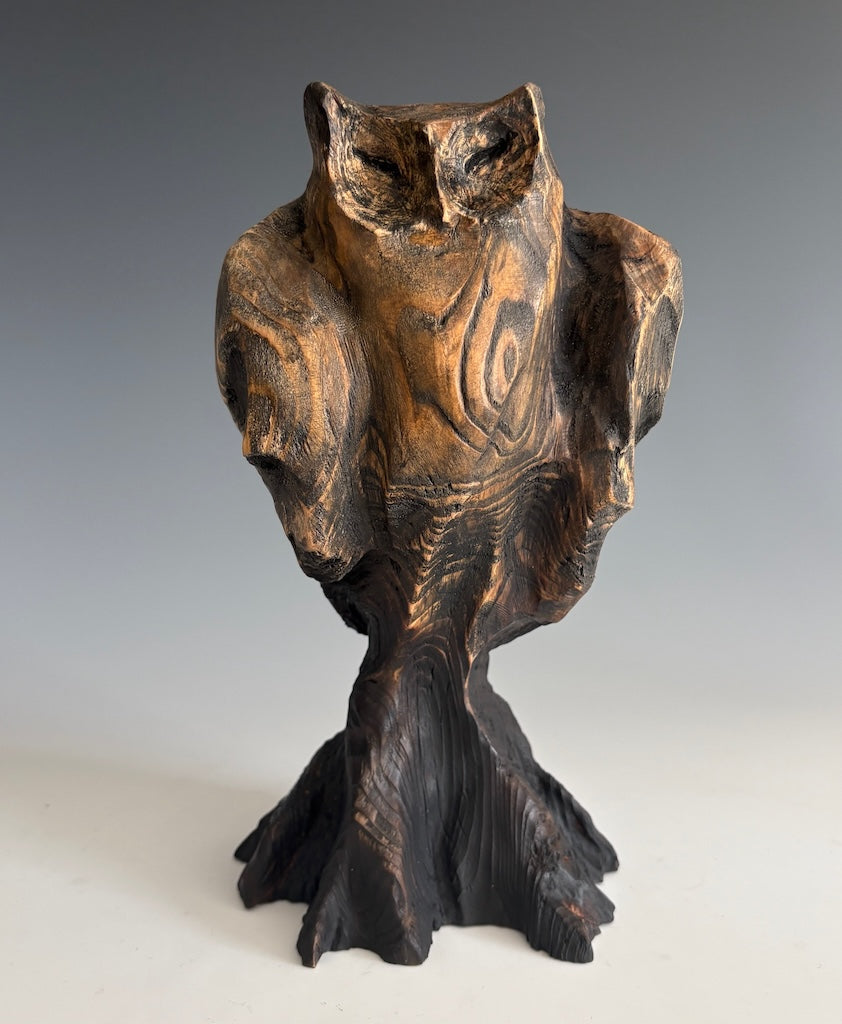 "FIRST CRUSH XVI" HAND CARVED HEMLOCK SCULPTURE