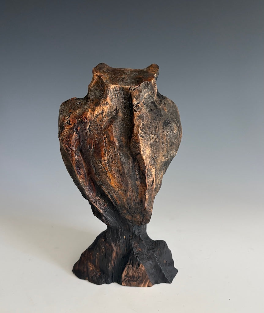 "FIRST CRUSH XVI" HAND CARVED HEMLOCK SCULPTURE