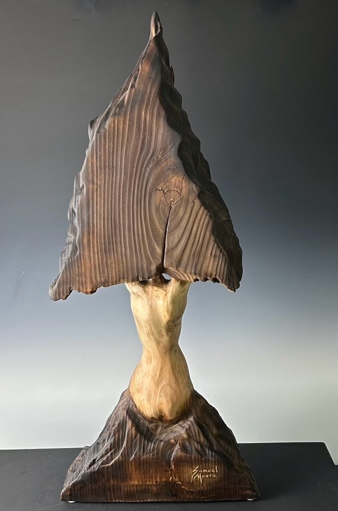 "PASSION POUR LA VIE" WHITE PINE WOOD SCULPTURE