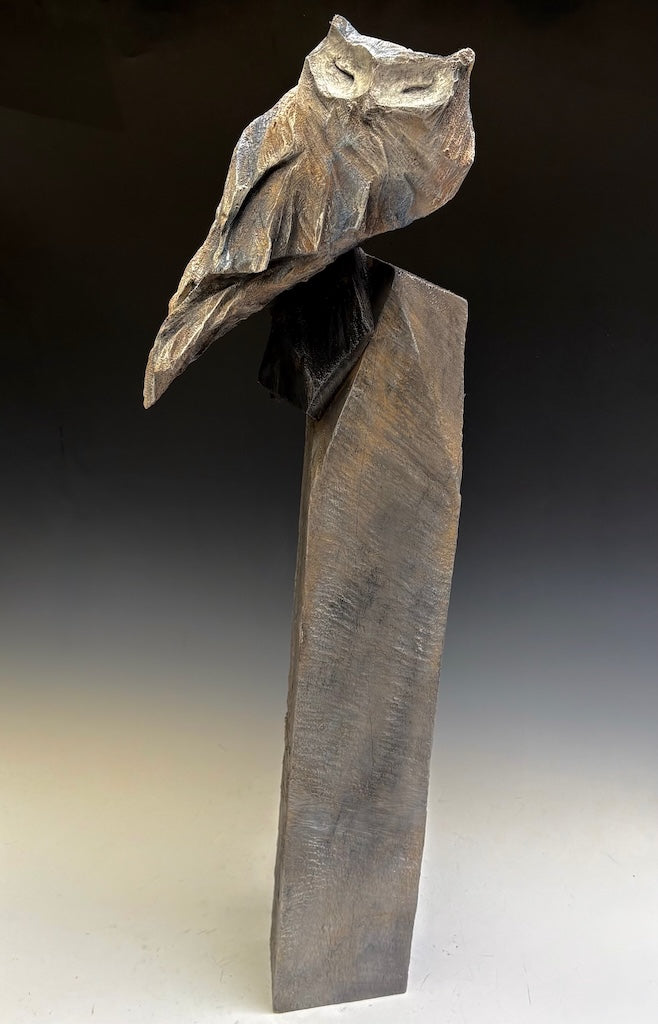 "THE COLOR OF DESIRE" HAND CARVED WHITE PINE SCULPTURE WITH CHALK PAINT