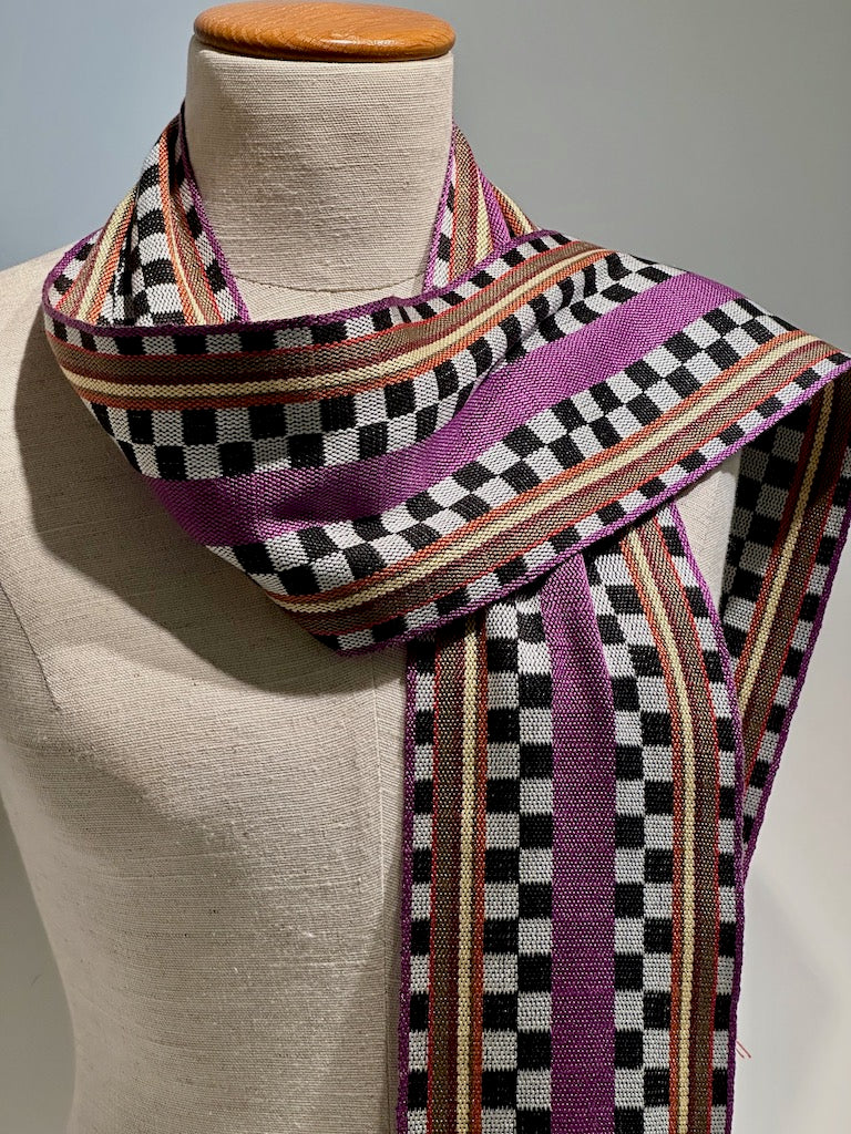 SILK AND TENCEL HANDWOVEN SCARF - SS176