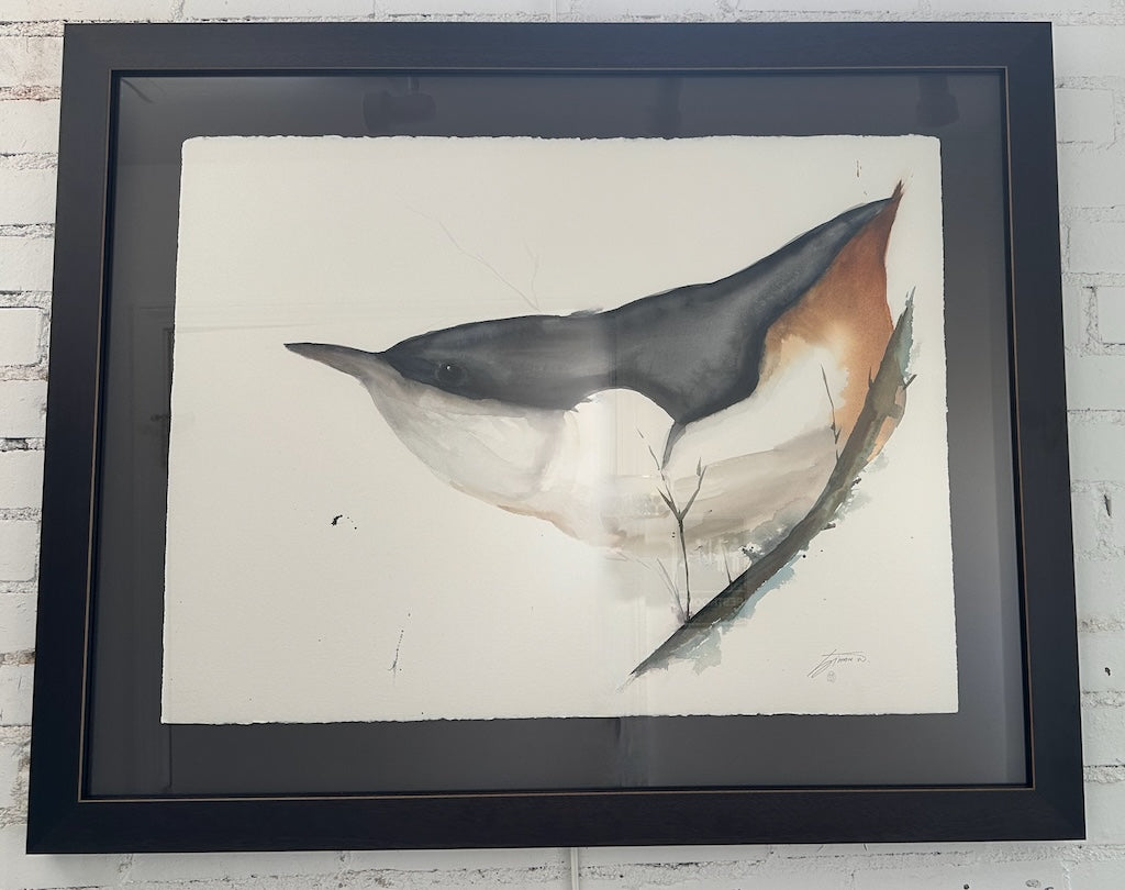 "NUT HATCH IV" Original Watercolor/Framed