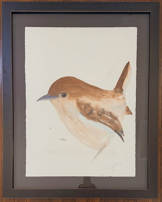 "WREN 7.2" ORIGINAL WATERCOLOR/FRAMED