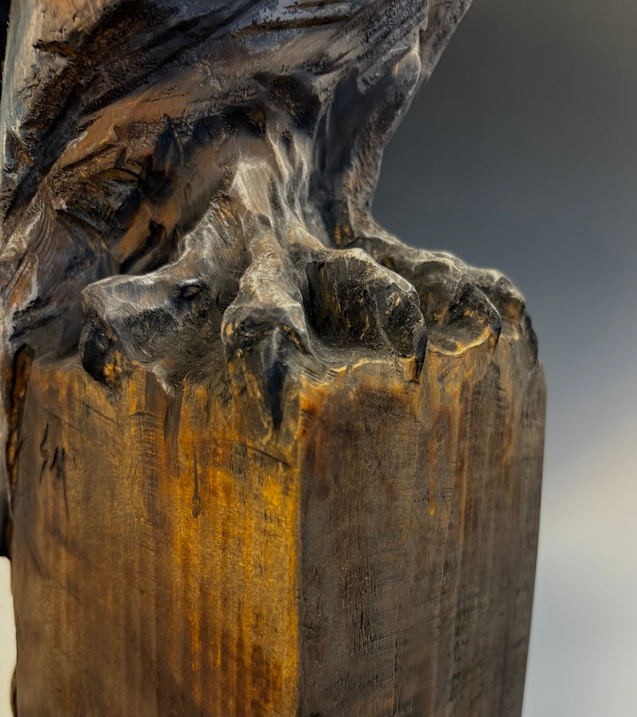 "SACRED WISDOM" HAND CARVED WHITE PINE SCULPTURE