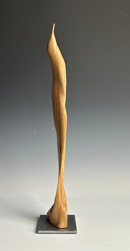 "SEEKING THE SUN" HAND CARVED WOOD SCULPTURE