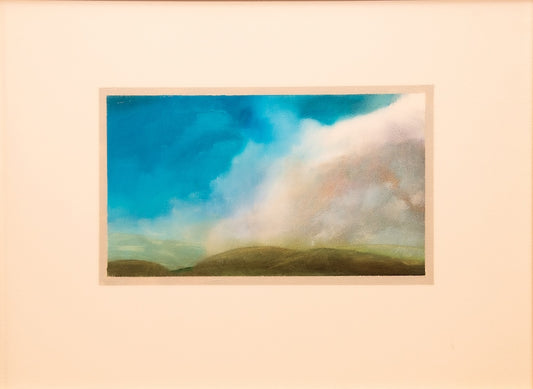 "SKY FULL OF INSIGHTS" ORIGINAL OIL ON PAPER/FRAMED