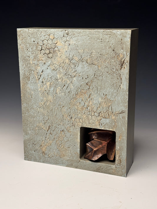 "SMALL RELIQUARY 008" MIXED MEDIA WALL HANGING