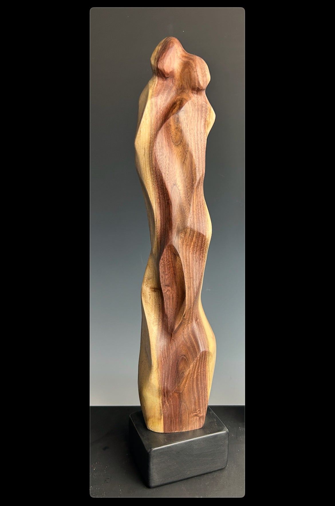 "SOULMATES' REFLECTIONS" WALNUT WOOD SCULPTURE