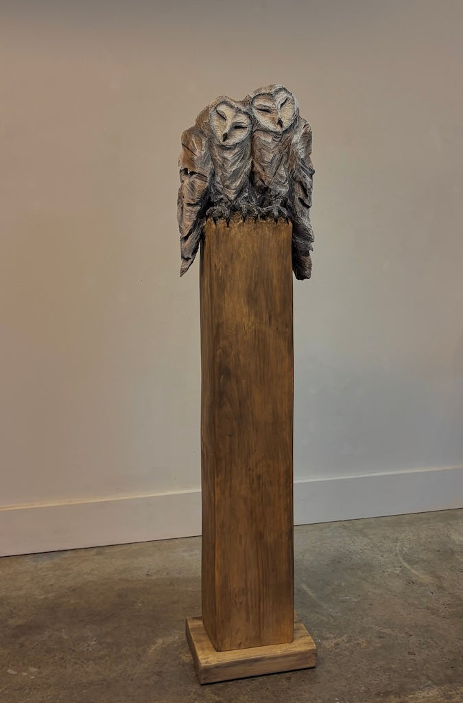 "SUMMER OF LOVE" HAND CARVED WHITE PINE WITH CHALK PAINT SCULPTURE