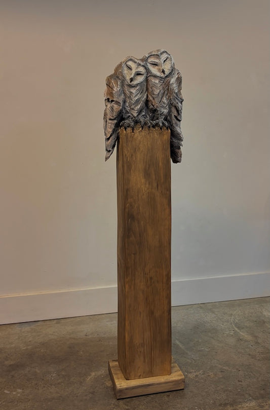 "SUMMER OF LOVE" HAND CARVED WHITE PINE WITH CHALK PAINT SCULPTURE