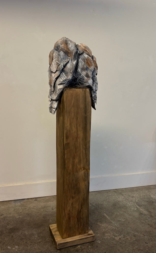 "SUMMER OF LOVE" HAND CARVED WHITE PINE WITH CHALK PAINT SCULPTURE