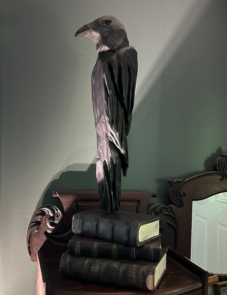 "THE JUDGE" PAULOWNIA AND WHITE PINE WOOD SCULPTURE