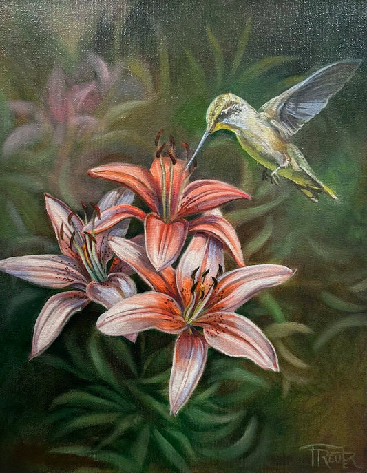 "DREAMING OF LILIES" ORIGINAL OIL ON CANVAS