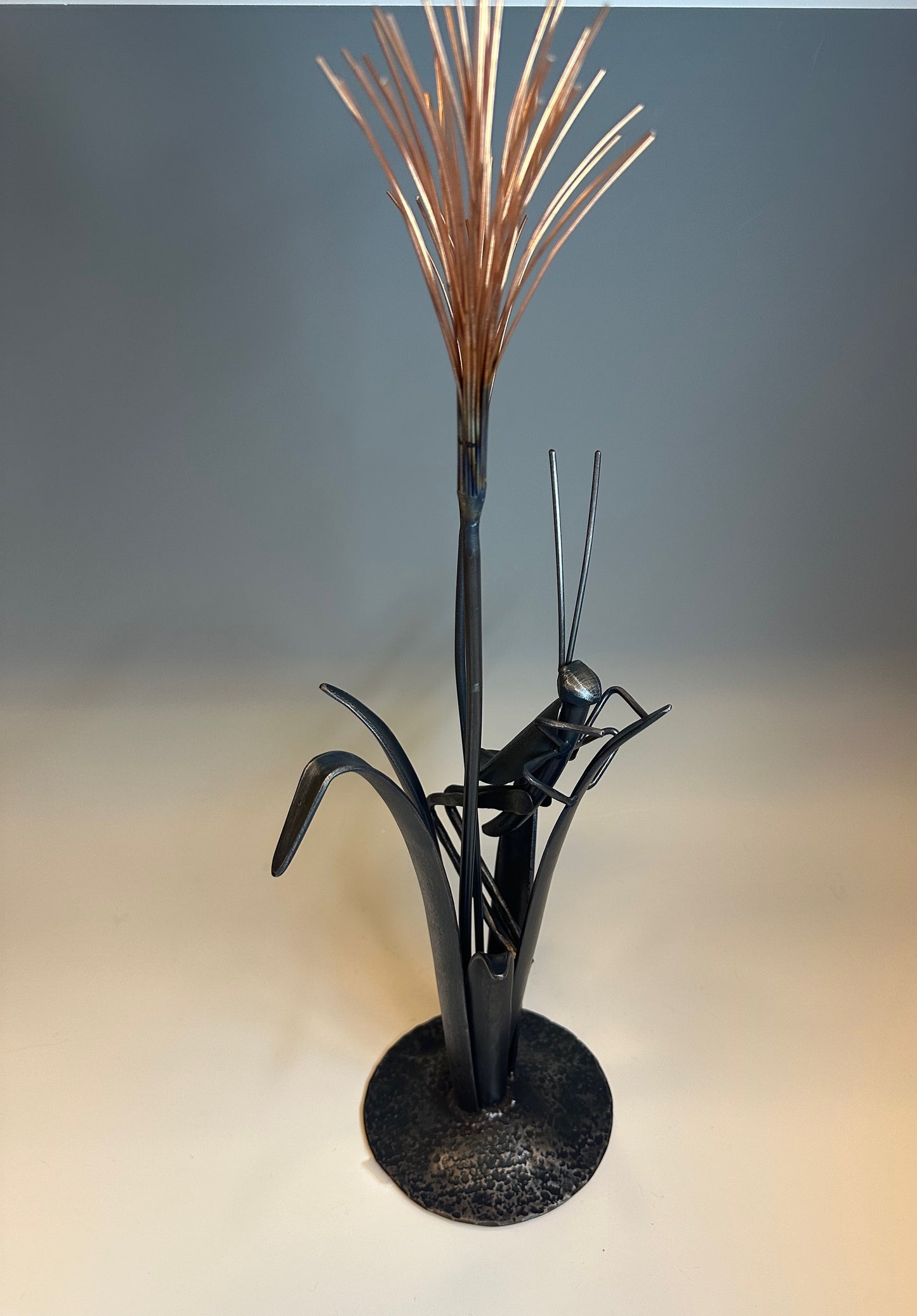 "CRICKET IN THE GRASS II" HAND FORGED METAL SCULPTURE