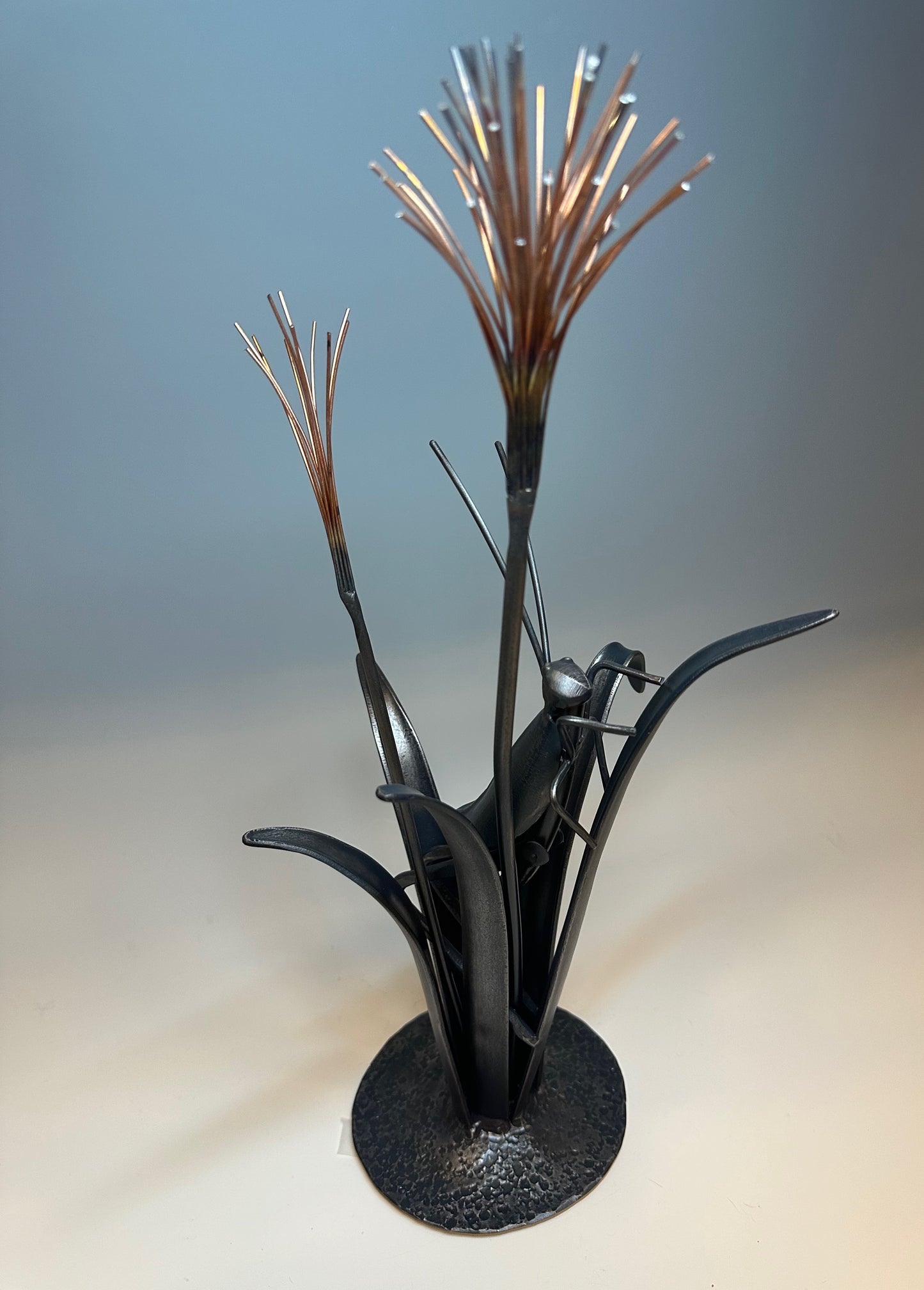 "CRICKET IN THE GRASS II" HAND FORGED METAL SCULPTURE