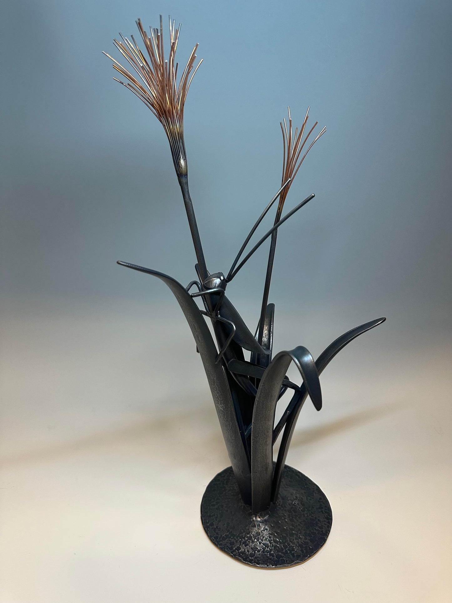 "CRICKET IN THE GRASS I" HAND FORGED METAL SCULPTURE