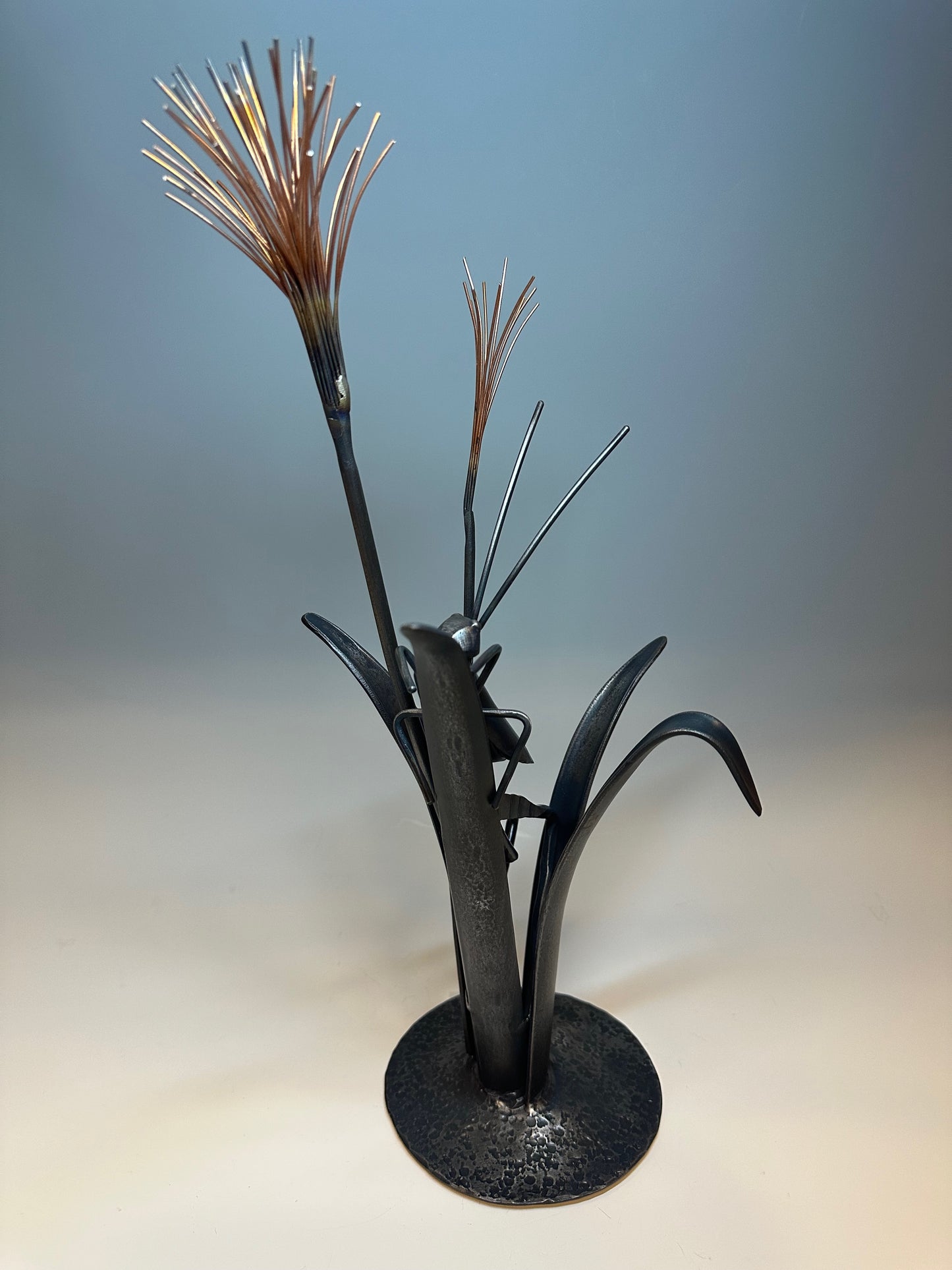 "CRICKET IN THE GRASS I" HAND FORGED METAL SCULPTURE