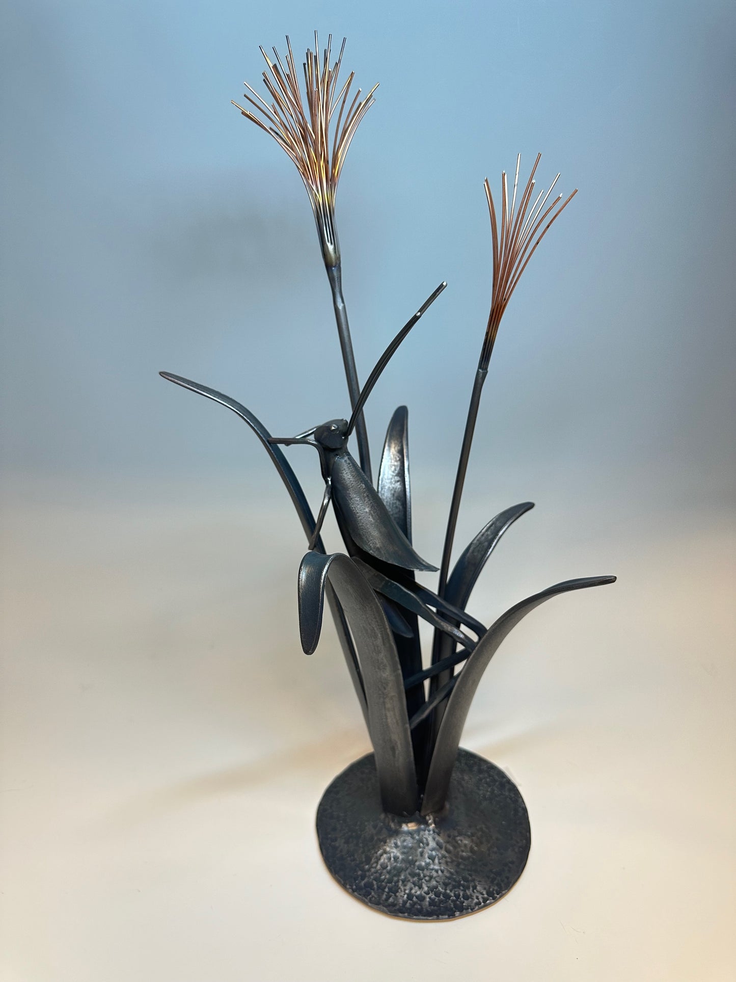 "CRICKET IN THE GRASS I" HAND FORGED METAL SCULPTURE