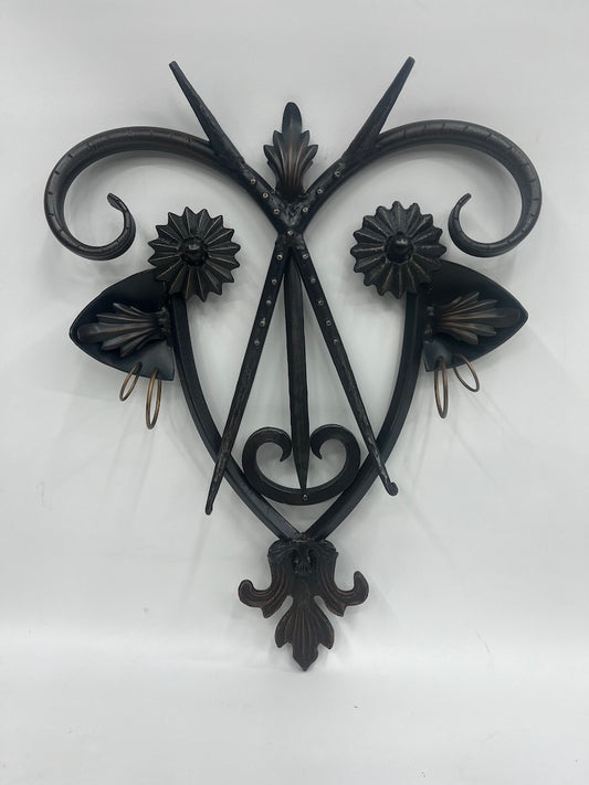 "GOAT MASK" HAND FORGED METAL SCULPTURE