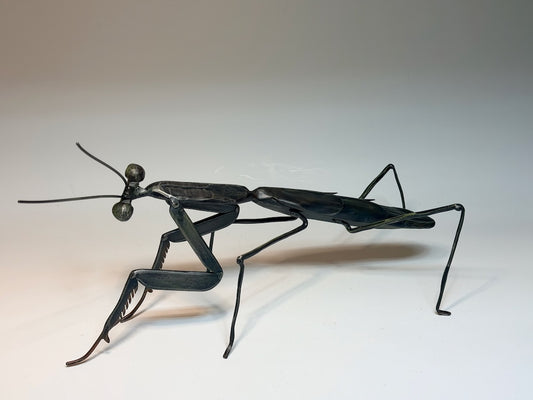 "PRAYING MANTIS #6" HAND FORGED METAL SCULPTURE