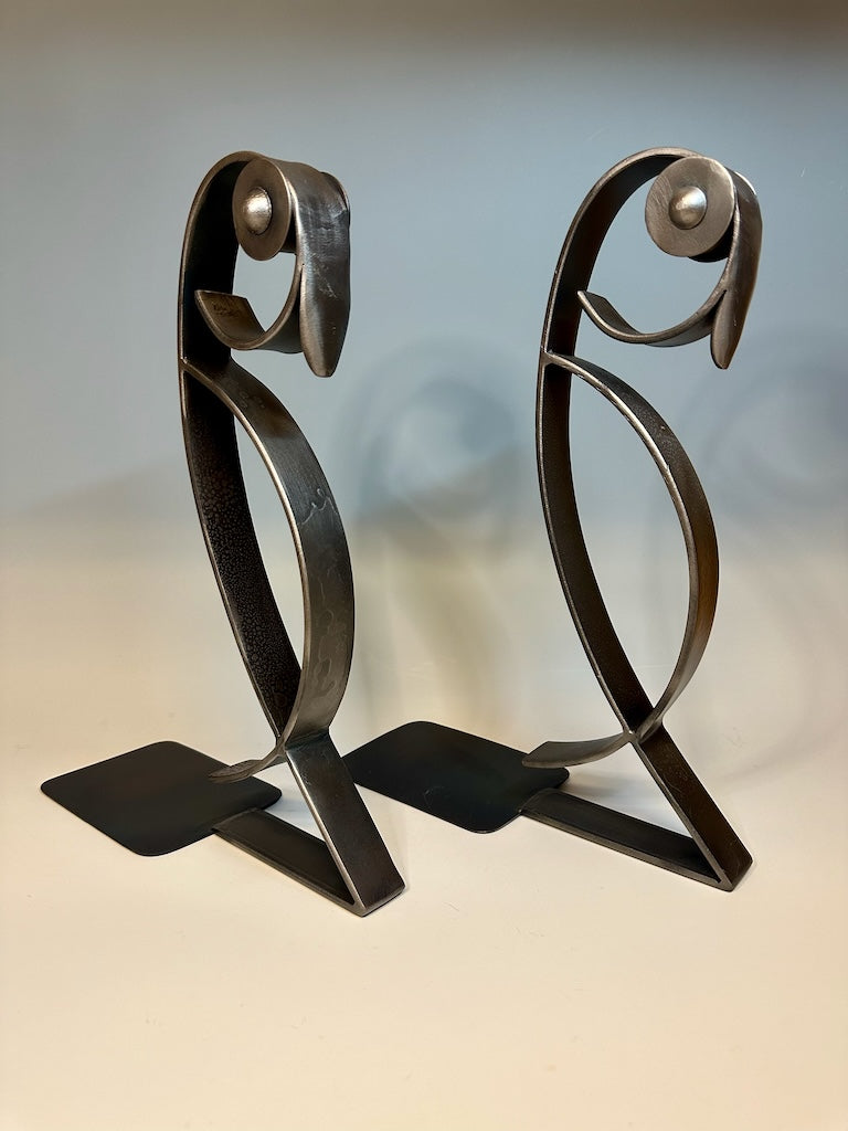 PUFFIN HAND FORGED METAL BOOKENDS