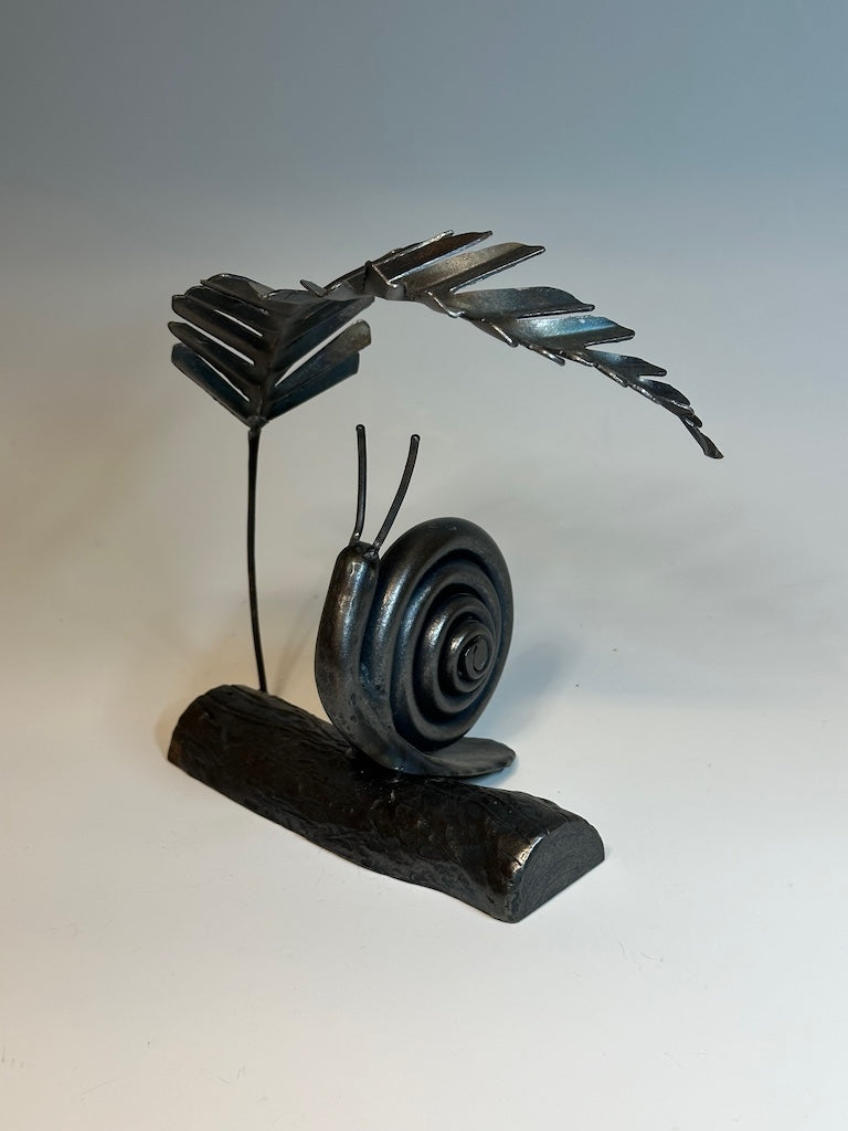 "SNAIL II" HAND FORGED METAL SCULPTURE