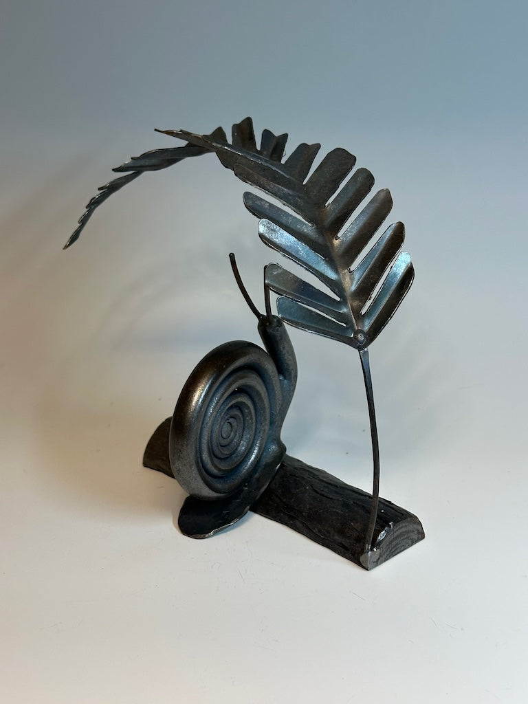 "SNAIL II" HAND FORGED METAL SCULPTURE