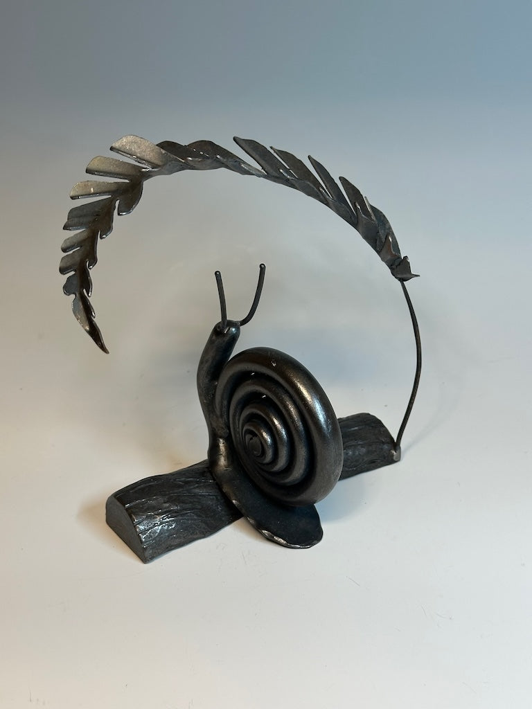 "SNAIL II" HAND FORGED METAL SCULPTURE