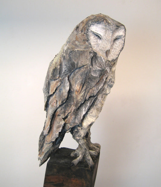 "THE COLOR OF WISDOM" HAND CARVED WHITE PINE WITH CHALK PAINT SCULPTURE