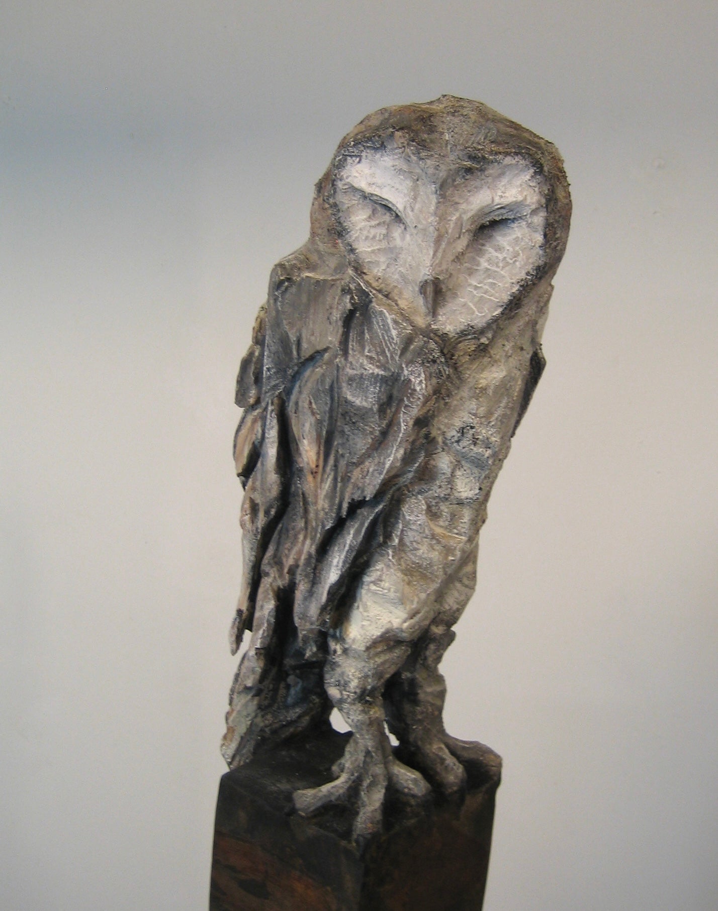"THE COLOR OF WISDOM" HAND CARVED WHITE PINE WITH CHALK PAINT SCULPTURE