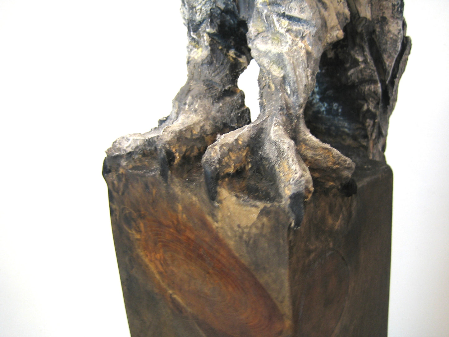 "THE COLOR OF WISDOM" HAND CARVED WHITE PINE WITH CHALK PAINT SCULPTURE