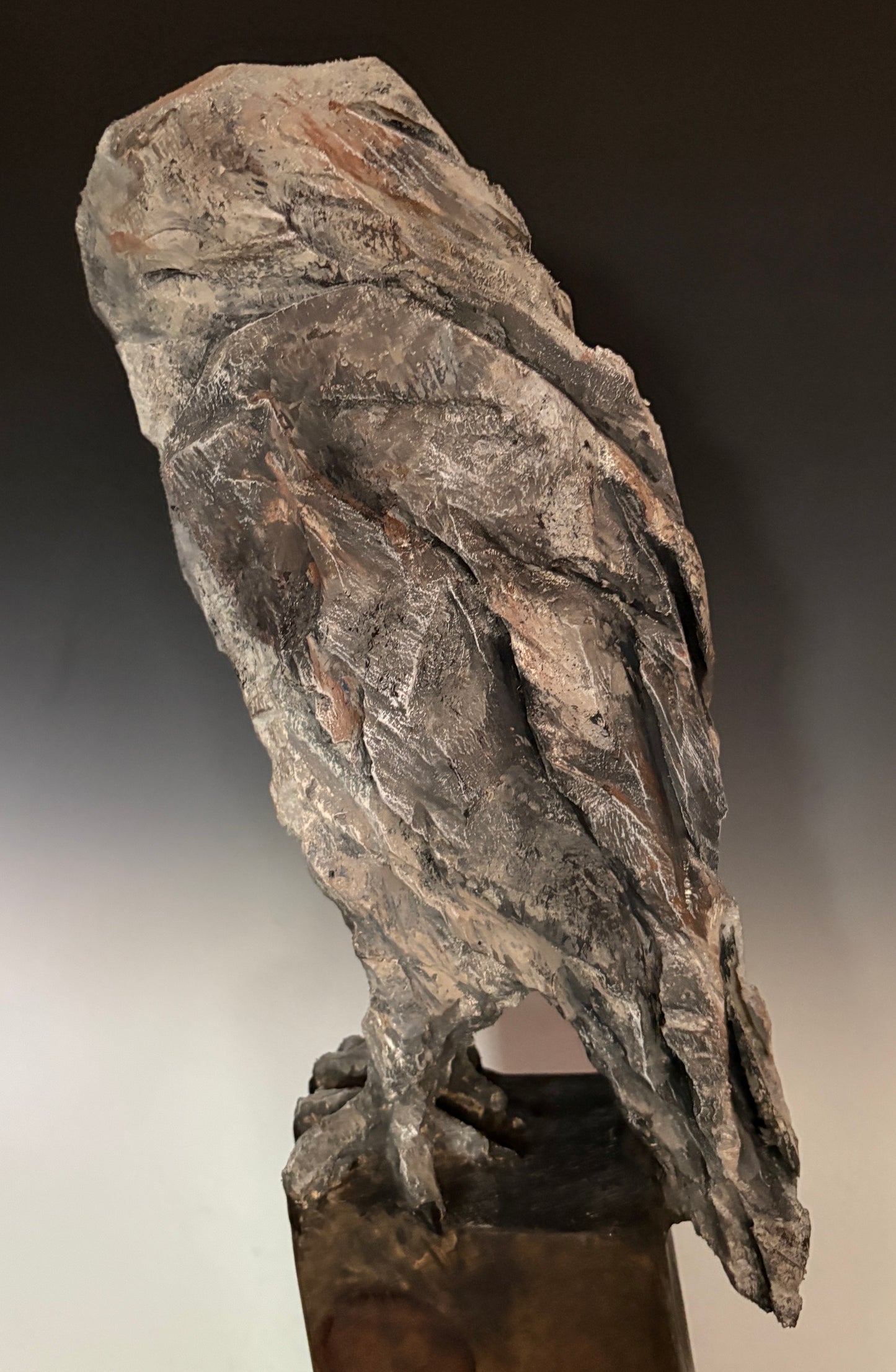 "THE COLOR OF WISDOM" HAND CARVED WHITE PINE WITH CHALK PAINT SCULPTURE