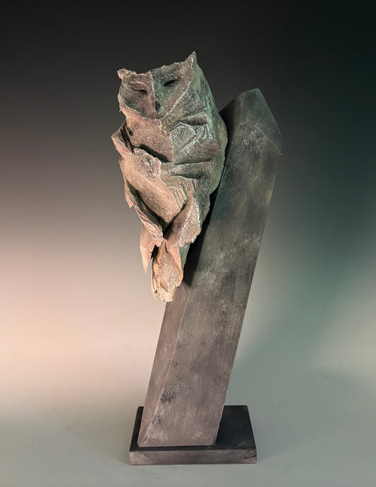 "THE COLOR OF MY DREAMS" HAND CARVED WHITE PINE WITH CHALK PAINT SCULPTURE
